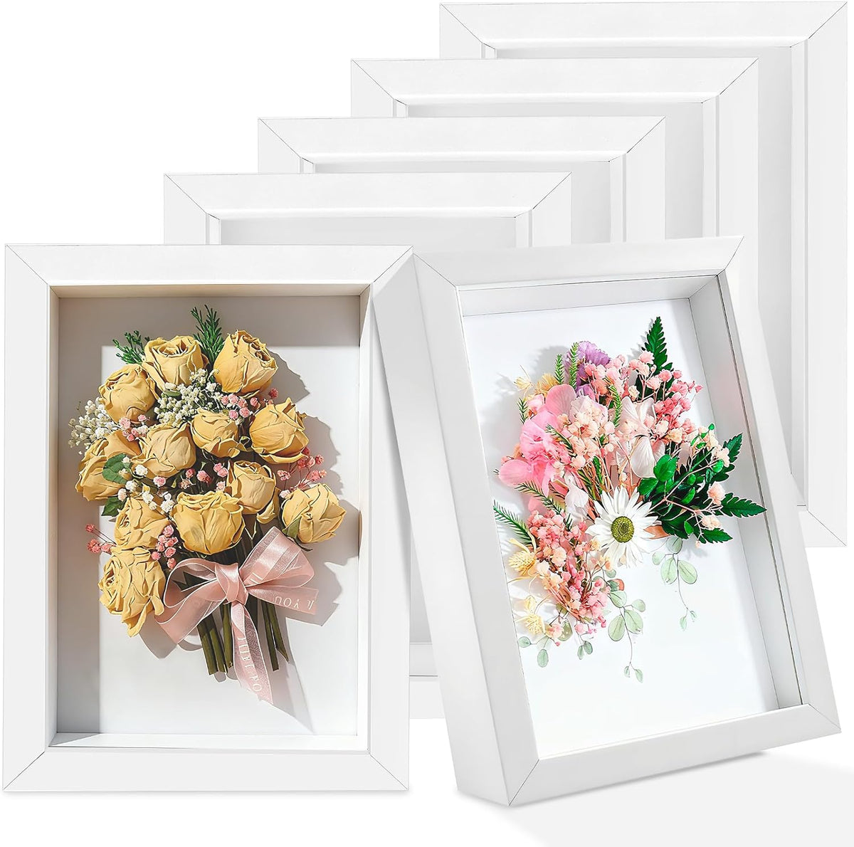 6 Pack 4 x 6 Inches Shadow Box Frame Bulk, Picture Frame Case
