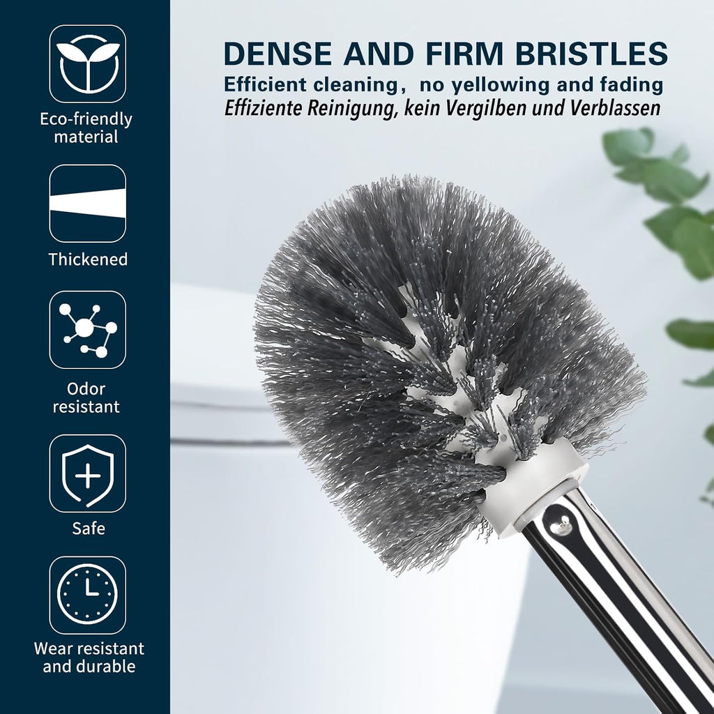 Toilet Brush and Holder Set 2 Pack for Bathroom 21.6" Long Handle