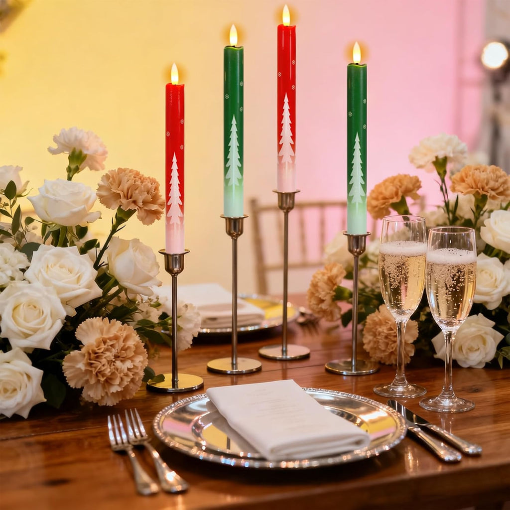 Wondise Christmas Flameless Taper Candles with Remote Timer