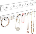 MaxGear Clear Necklace Holder 2-Pack, Wall Jewelry Organizer with 12 Hooks