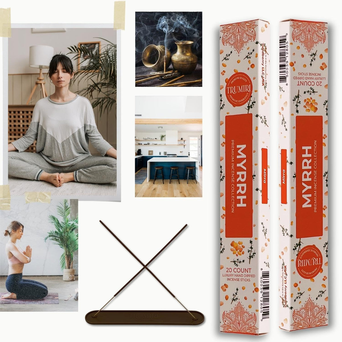 Myrrh Incense Sticks - Incienso de Mirra - Total 40 Insence-Sticks - Dual Pack of 20 Insense - Inciensos - Inscents - Natural Non Toxic Ingredients - Incents - Incence - Inscense