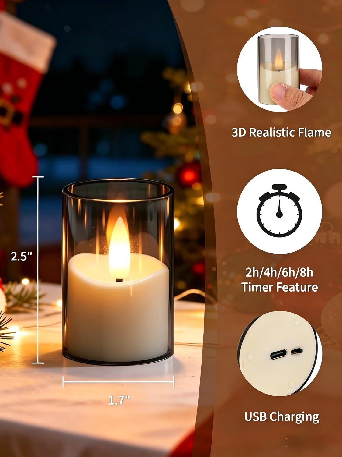 Rechargeable Flameless Candles with Remote Timer