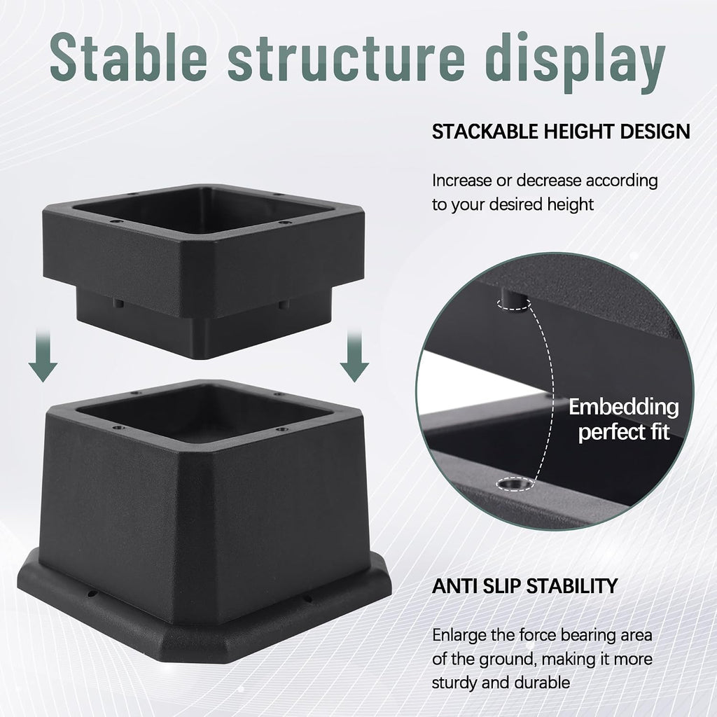 BTSD-home Adjustable Bed Risers 2, 3 or 4 Inch