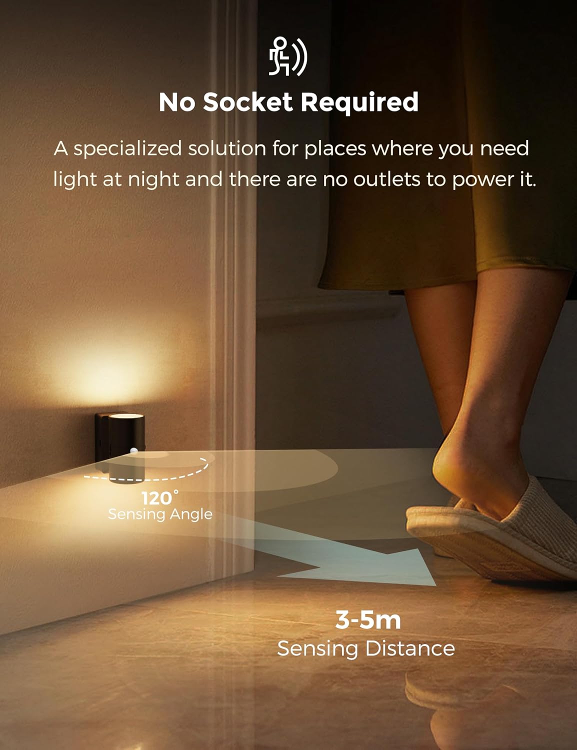 L LOHAS LED Motion Sensor Night Light, Rechargeable Night Light