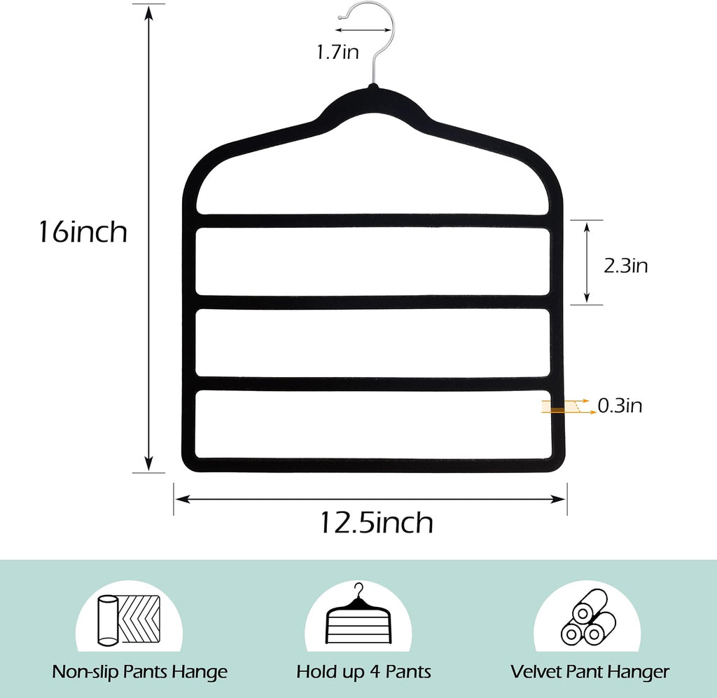Velvet Pant Clothes Hanger Space Saving Non Slip Hanger Jean Slack Hangers