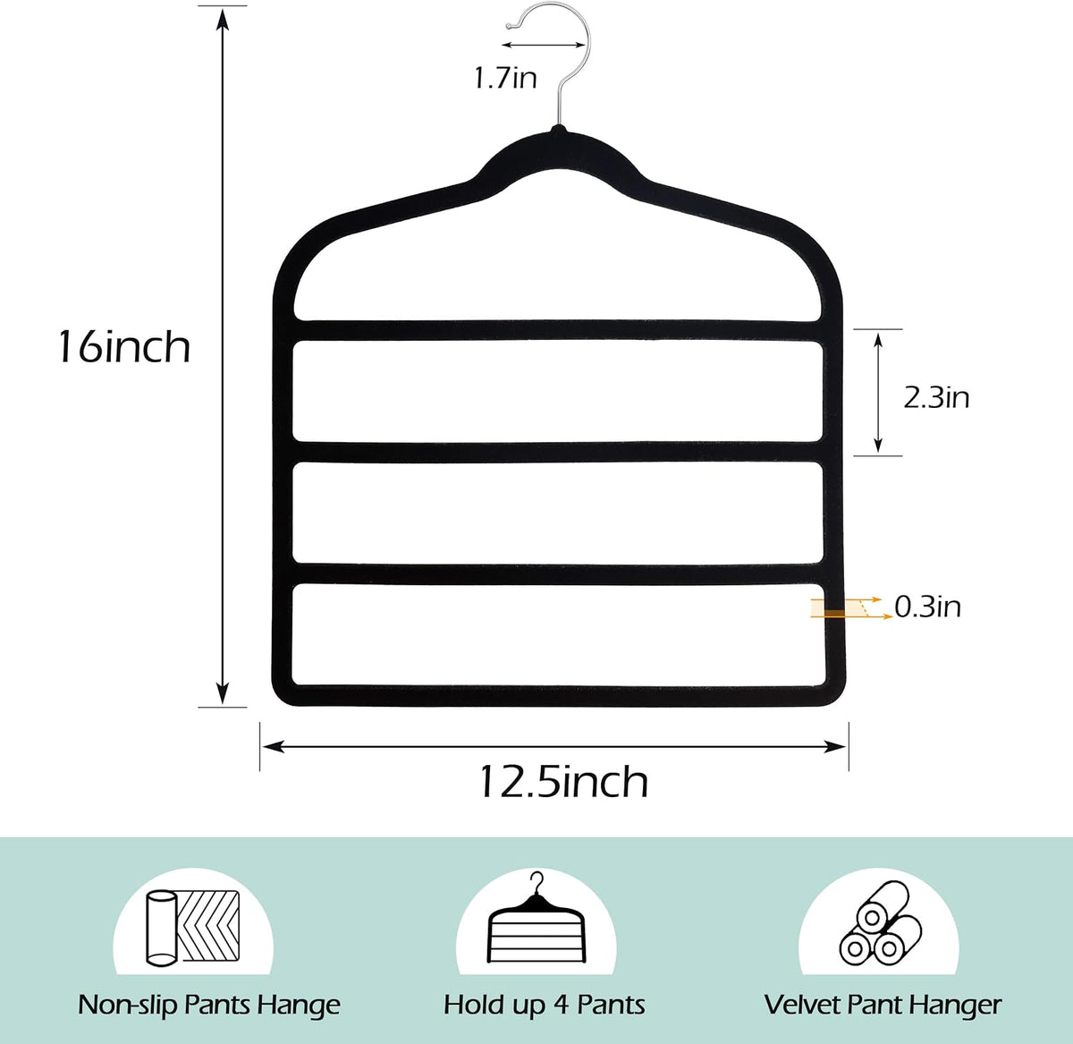 Velvet Pant Clothes Hanger Space Saving Non Slip Hanger Jean Slack Hangers