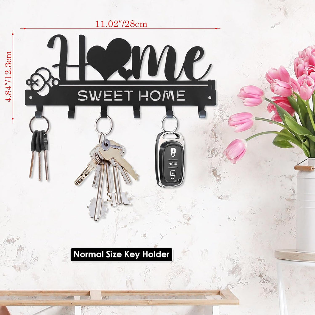 “Home Sweet Home”Key Holder wall Mount(Normal Size:11.02x4.84inches)