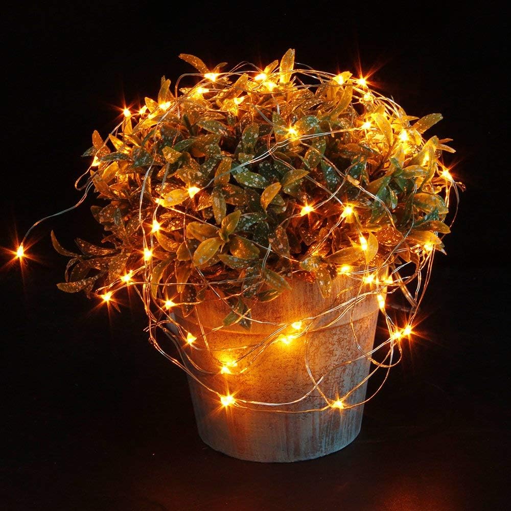 CYLAPEX 12 Pack Fairy Lights Battery Operated 7ft 20 LED Mini String Lights Silver Wire Firefly Starry Moon Twinkle Lights for Wedding Mason Jars Party Christmas Centerpiece Table Decorations, Orange
