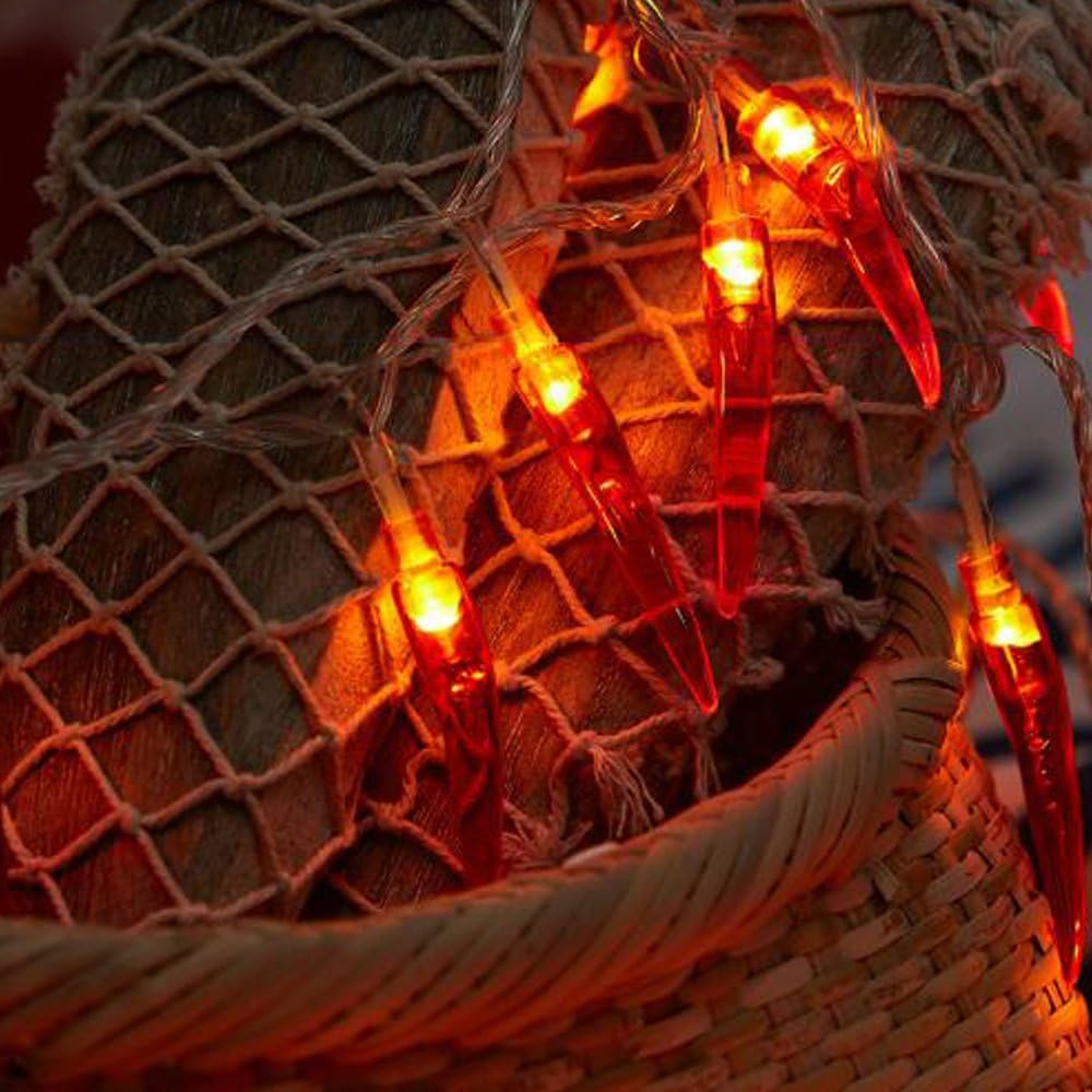 Red Chili String Lights,20ft 40 LED Chili String Lights Battery Operated Remote Contol Fairy Lights for Wedding, Chinese New Year,Spring Festival,Party Decoration,Christmas
