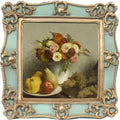 PARAFAYER Vintage Small Picture Frame 4x4, Antique Ornate Photo Frame With Gold Floral Relief, Wall and Tabletop Display,High Definition Glass Front,Retro Home Decor Art Gallery (Sea Foam Green 4x4)