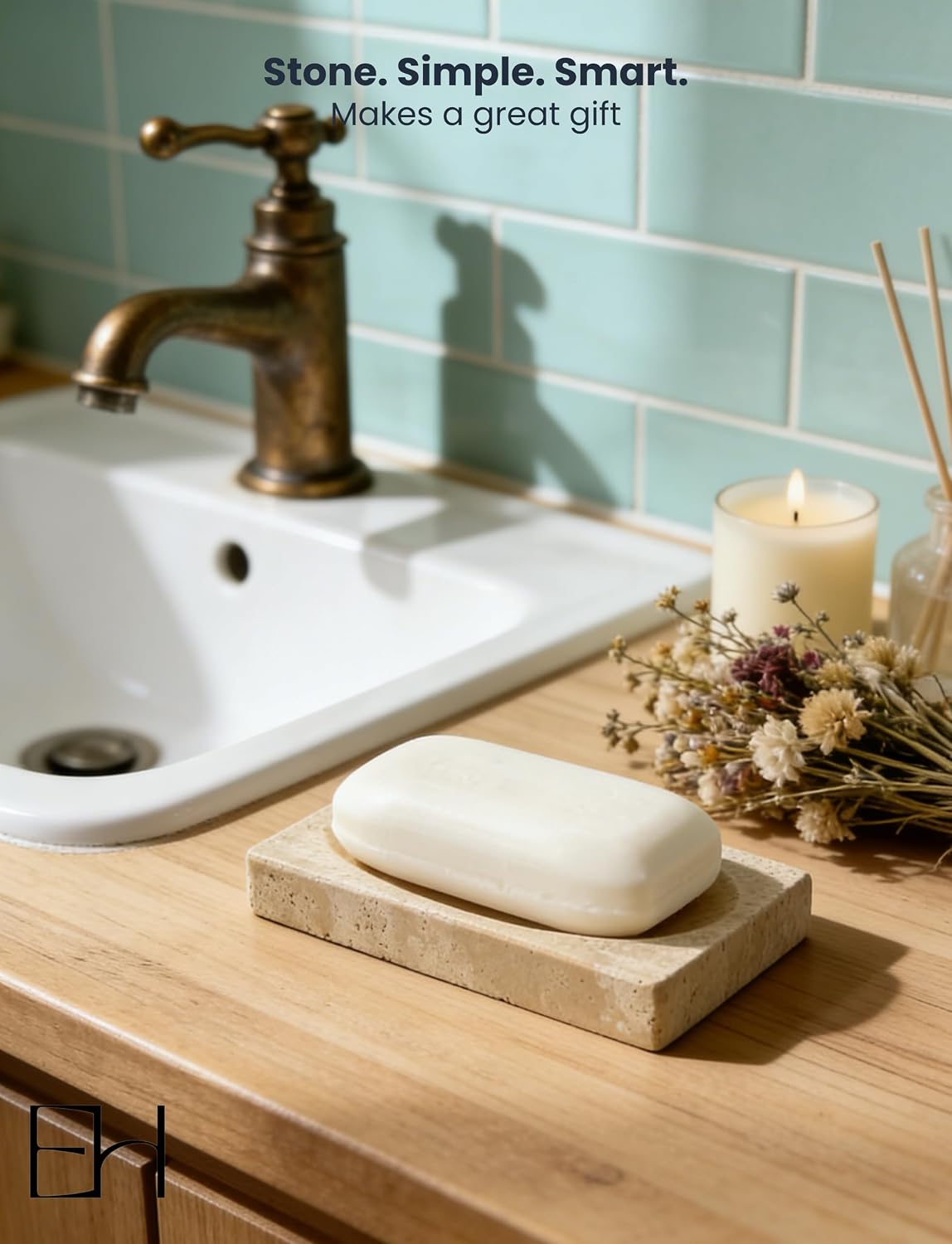 Marble Soap Dish Tray, Soap Bar Holder for Bathroom Shower