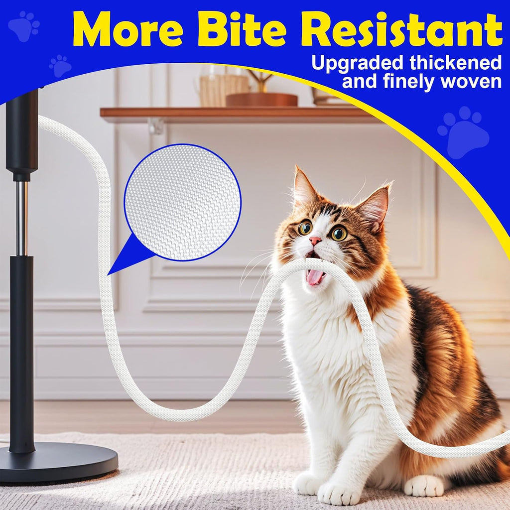UOMTFAI Cord Protector from Pets No Chew 1” 10ft Cable Sleeve White