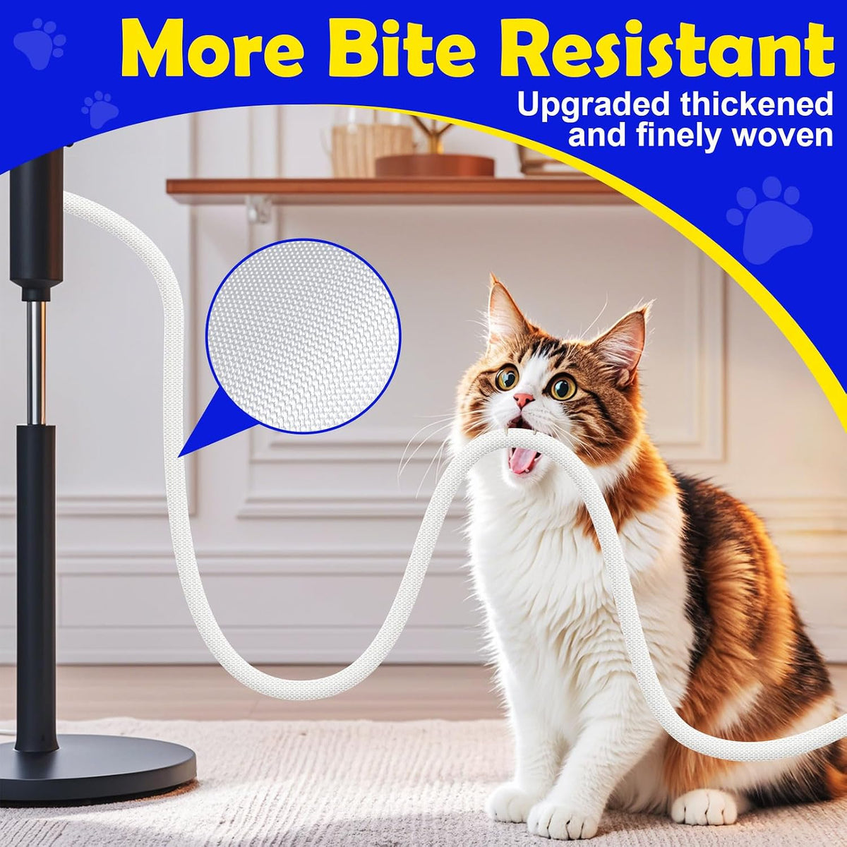 UOMTFAI Cord Protector from Pets No Chew 1” 10ft Cable Sleeve White