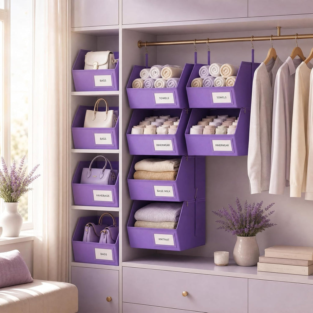 Hanging Closet Organizer, Detachable Hanging Storage Shelves
