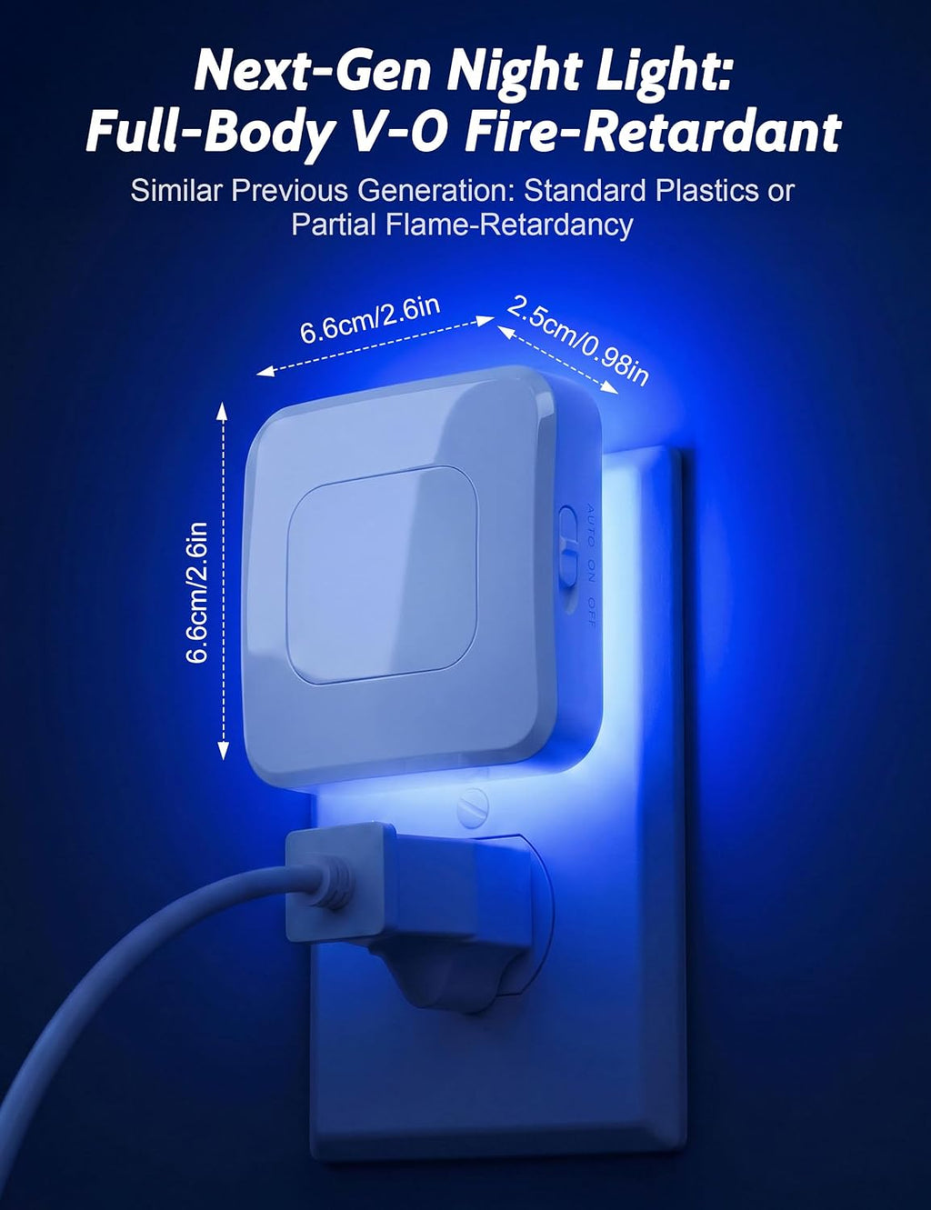 Sujeet Plug-in Motion Sensor Night Light, Blue & 2700K Warm White, 4 Pack