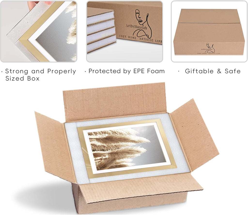 ArtbyHannah Gallery Wall Frame Set, 8 Pack Gold Picture Frames, Small