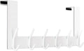 WEBI Over The Door Hooks:Door Hanger Over The Door Towel Rack,Door Coat Towel Hanger Door Coat Rack 6 Hooks for Hanging Clothes,Jacket,Hats,Bathroom,White