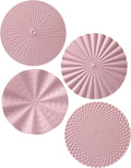 Hicarer 4 Pcs 12 Inch Pink Metal Wall Art Decor Modern Sunburst Decor