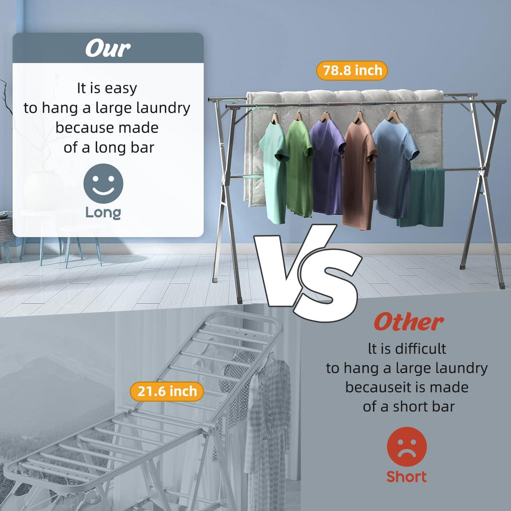 79" Clothes Drying Rack,Laundry Drying Rack Clothing for Indoor Outdoor