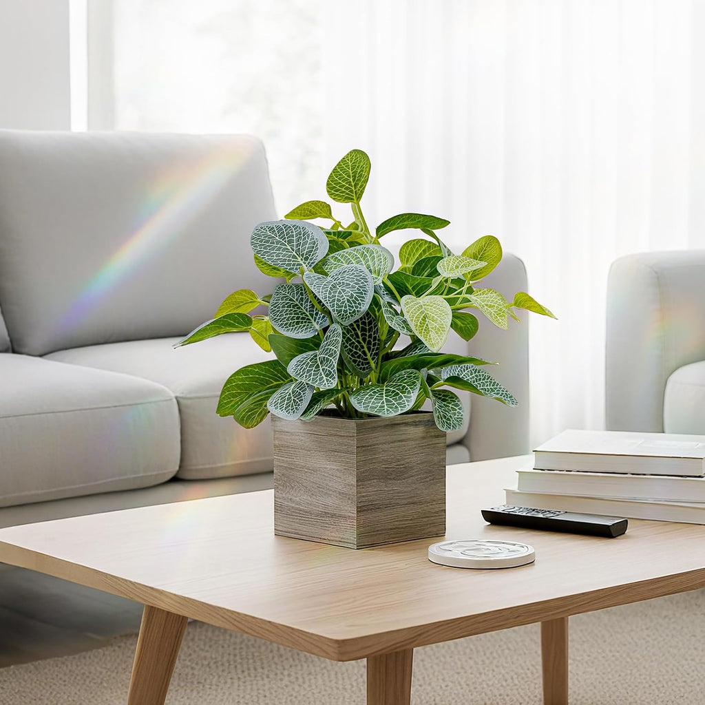 12" Medium Fake Eucalyptus Plants Set of 2, Desk Plant for Indoor Decor