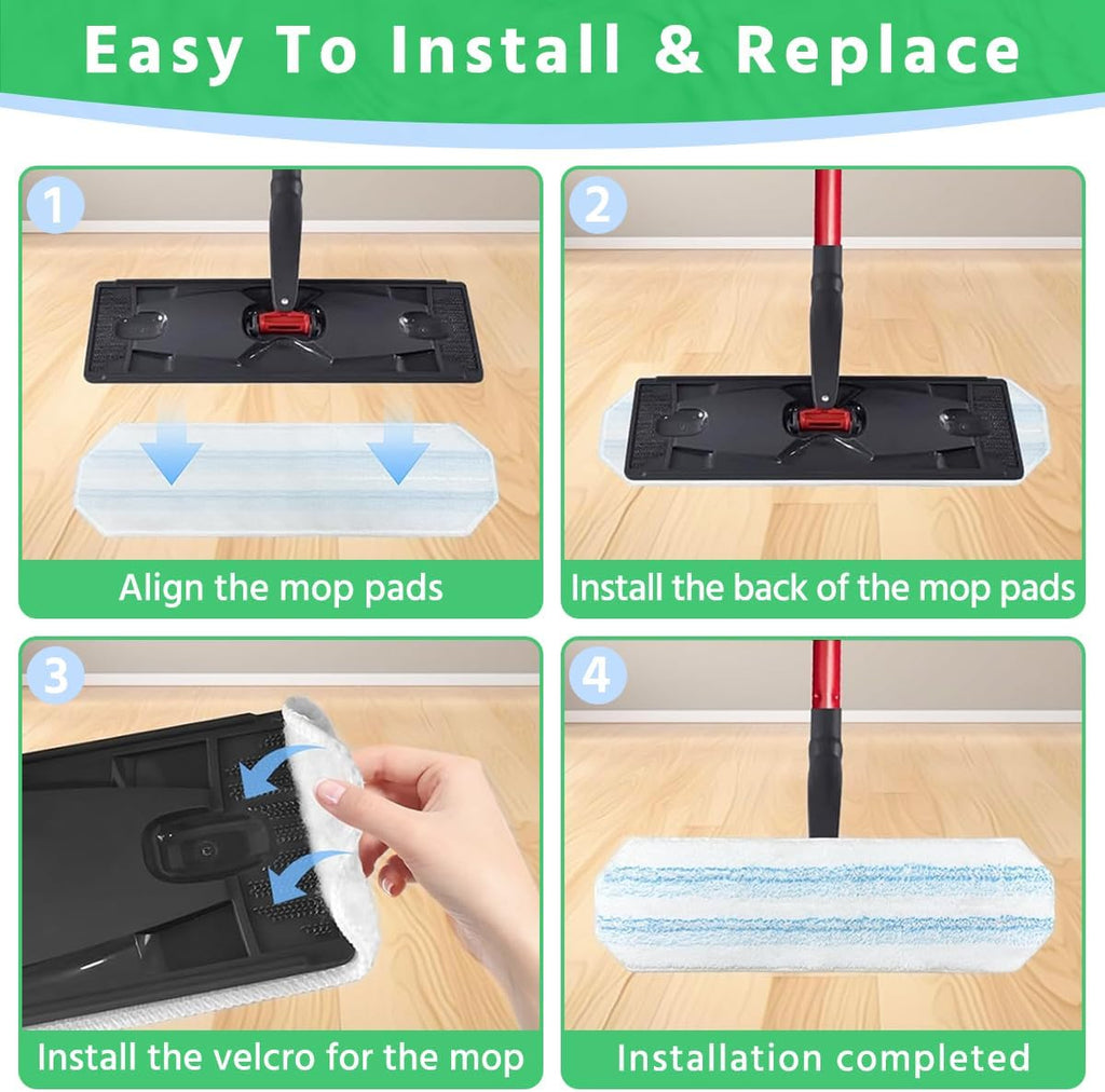 6 Pack H2prO Mop Pads Replacement for O Cedar H2prO Flat Mop System