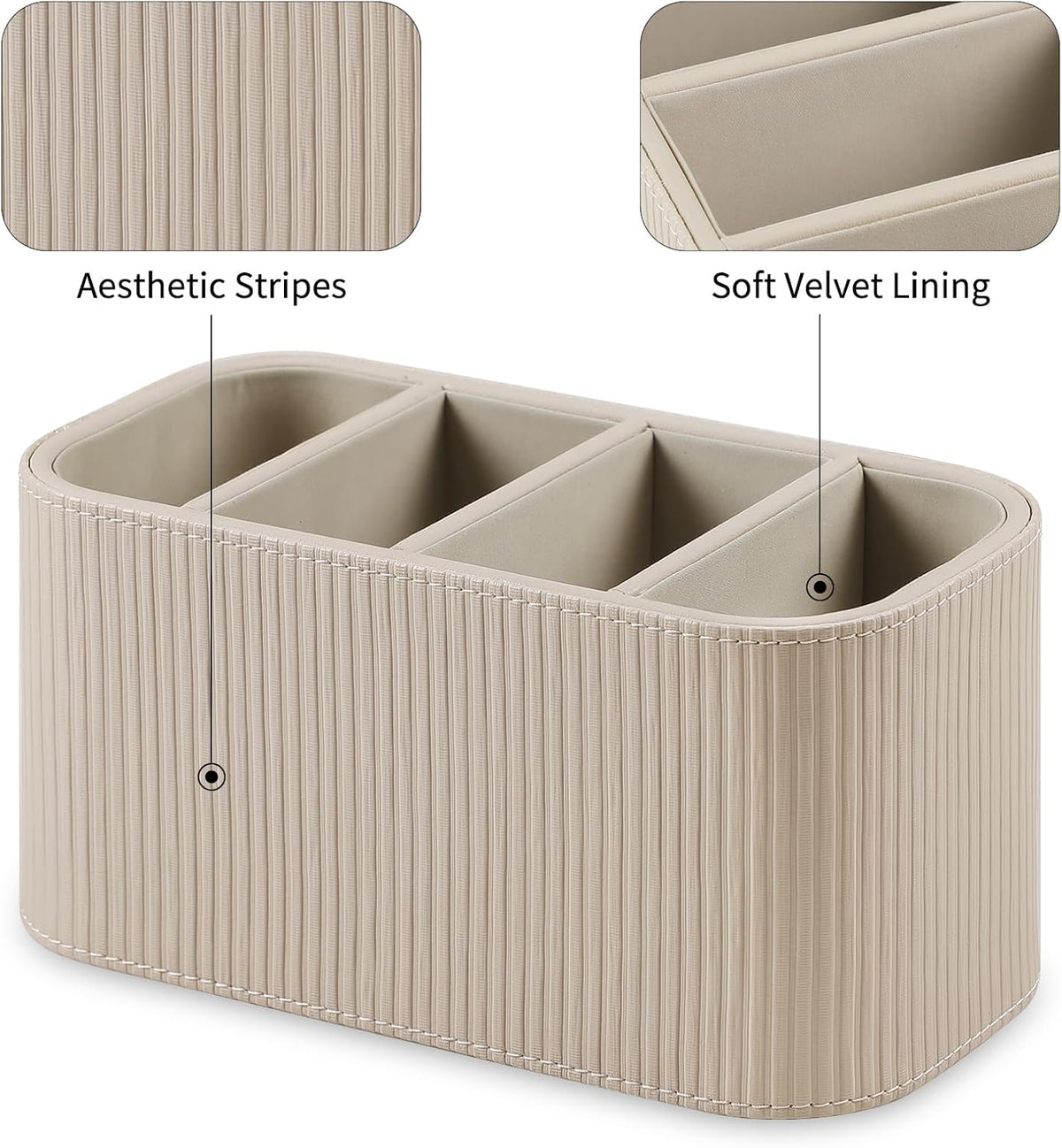 TV Remote Control Holder Remote Holder Caddy Organizer (Beige)