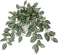 Briful Artificial Potted Plants Indoor - 18.5'' Small Faux Trailing House Plant with Cascading Vines Lifelike Fake Plants in White Plastic Pot for Shelf Desk Bathroom Home & Office Decor
