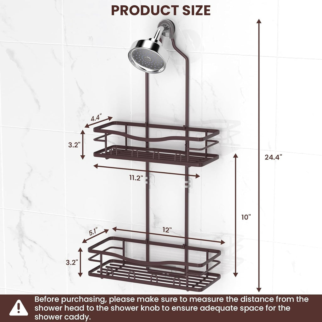 Rustproof Shower Caddy Hanging with Soap Holders for Bathroom, Bronze