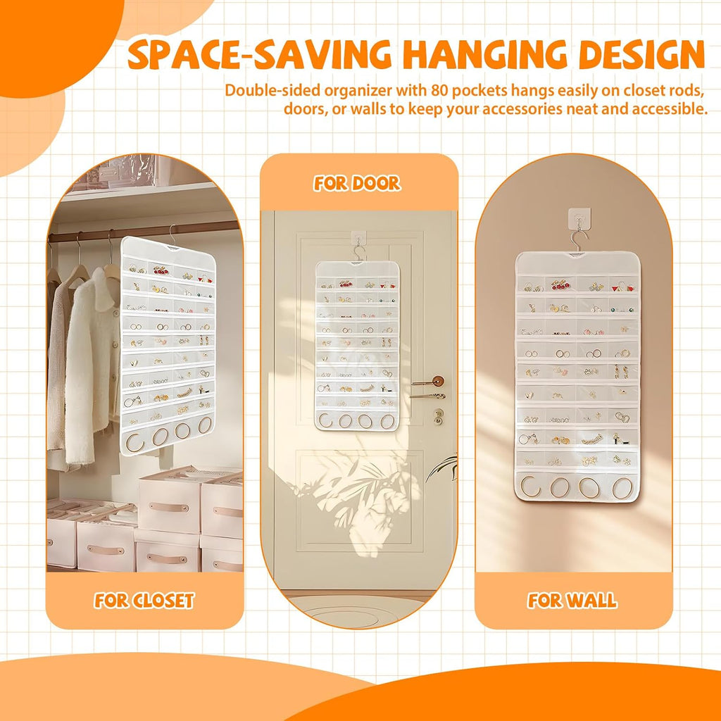 80 Pockets Hanging Jewelry Organizer
