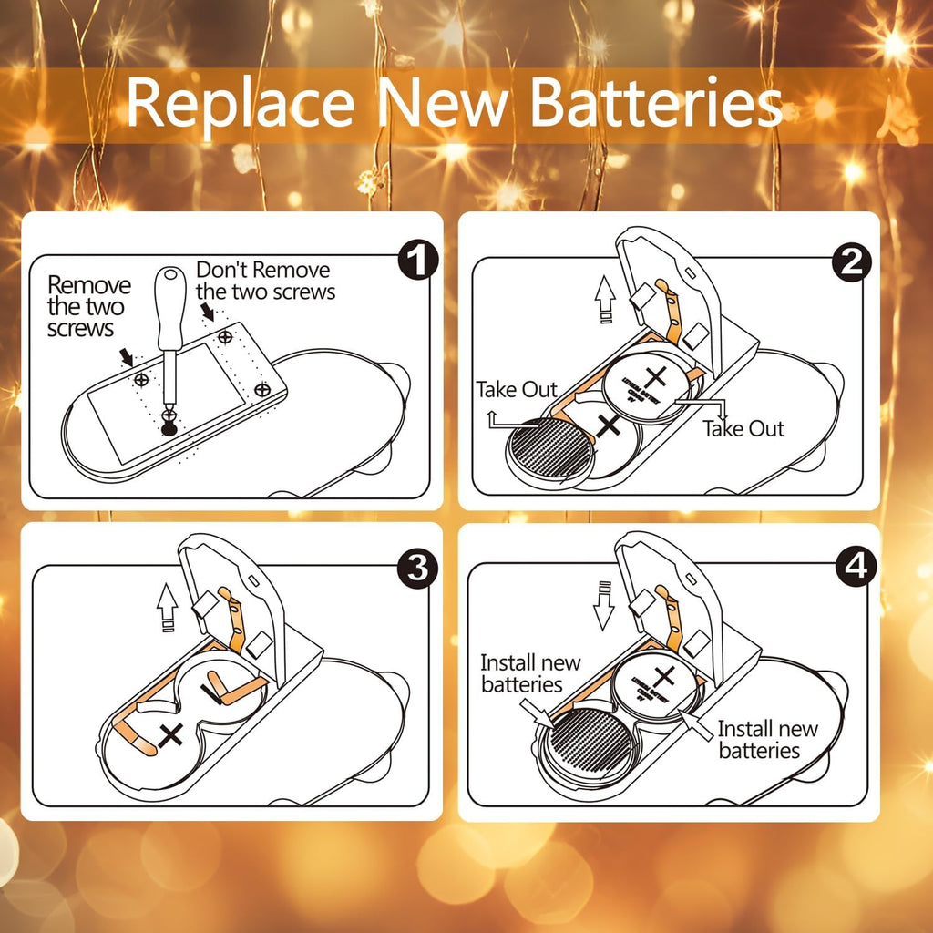 6 Pack Fairy Lights Battery Operated With Timer,2 Remotes,20 LED Warm White