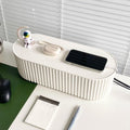 White Cable Management Box with Lid, Large, Plastic