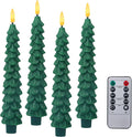 XingsLight LED Flameless Taper Candles with Remote & Timer – 4 Pack Battery Operated Christmas Window Candles, Warm White Flickering Light, Safe Realistic Flame for Holiday Table & Home Décor