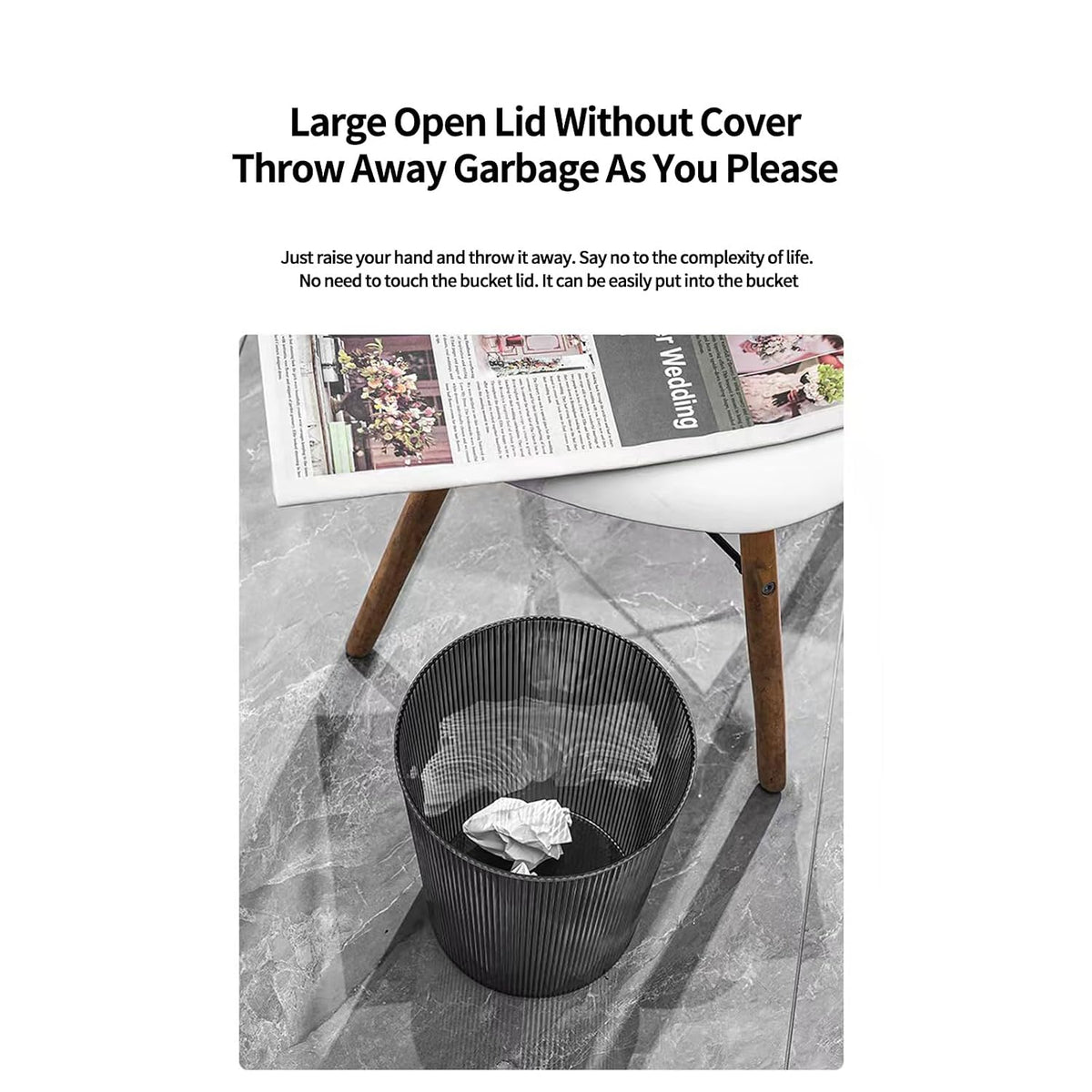 Trash Can,2 Gallon Grey Garbage Can,4 Pack