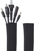 Wrap-It Storage Hook and Loop Cable Sleeve, Black, 48", 2-Pack