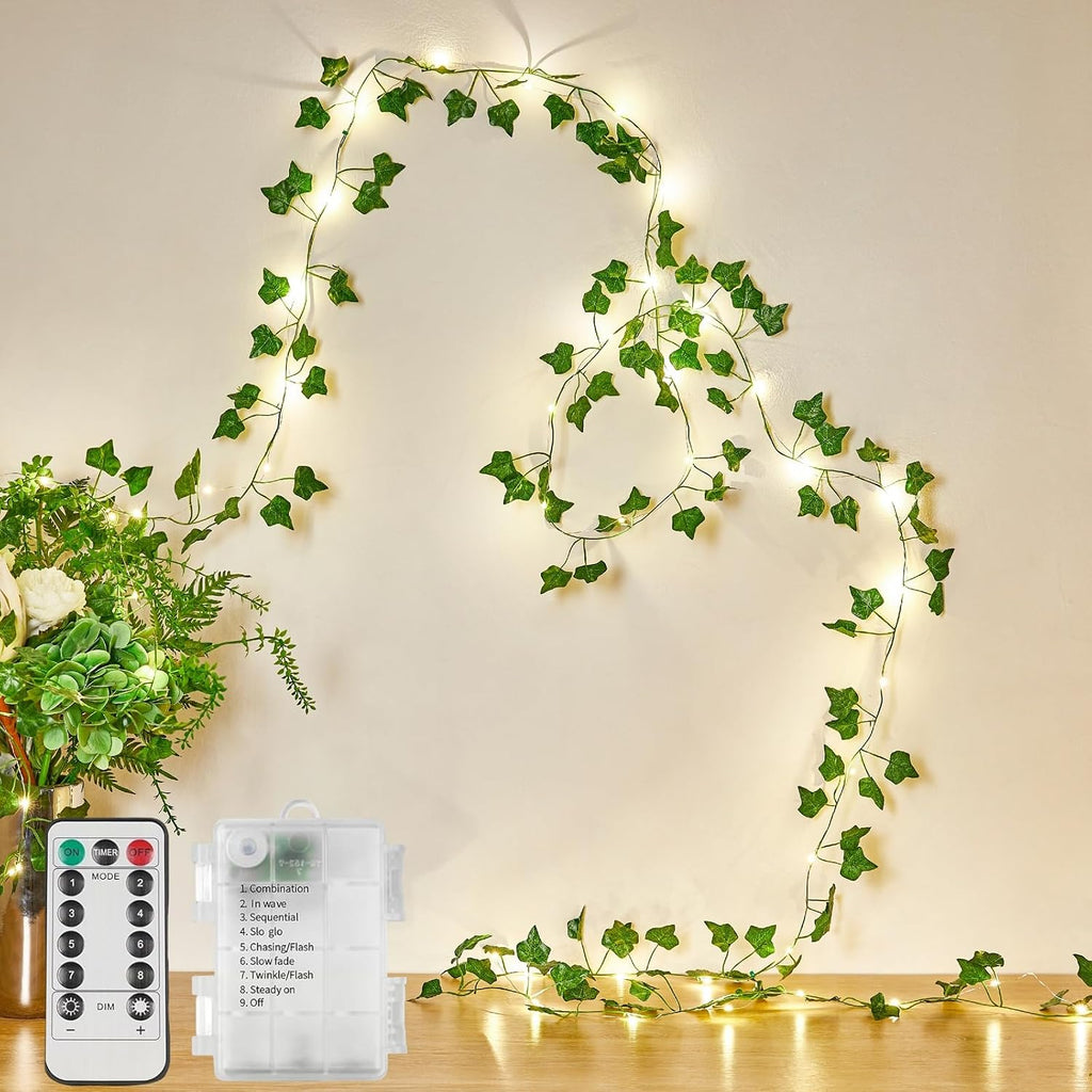 Vine with Fairy Lights Battery Operated, Warm White Ivy String Lights