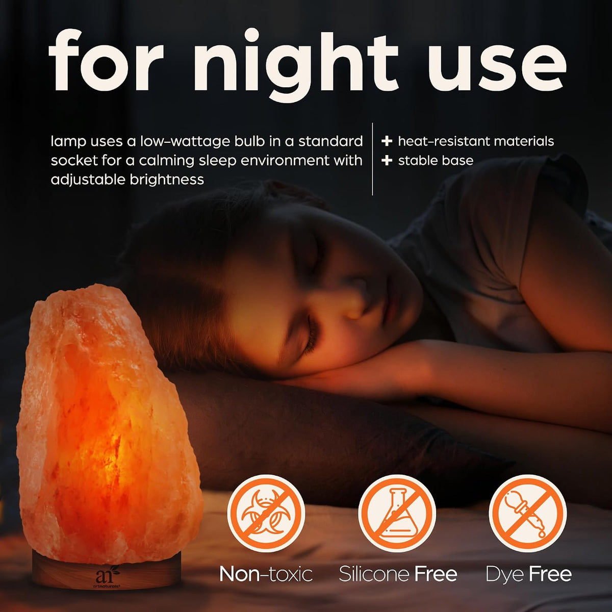 Artnaturals Himalayan Salt Lamp with Wooden Base
