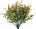 5Pcs Artificial Eucalyptus Stems，Artificial Greenery Fake Dust Frosted Eucalyptus Branches Leaves，Fake Plants for Decoration(Dusty Orange-13.8 in)