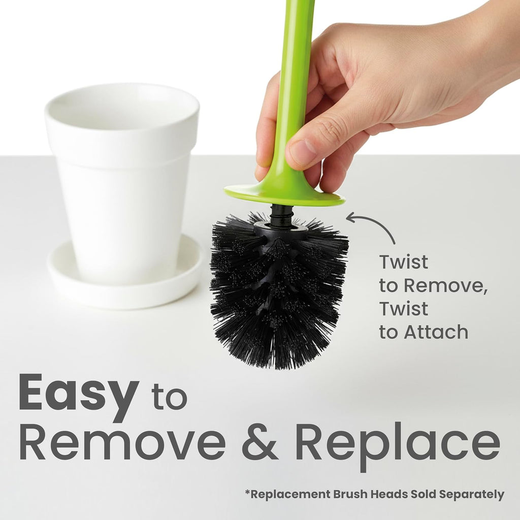 Vigar Flower Power Toilet Brush with Holder Set for Bathroom, White