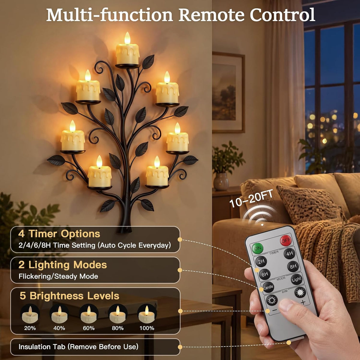 Kimjo Rechargeable Flameless Tea Lights Candles with Charging Base, 12 Pack