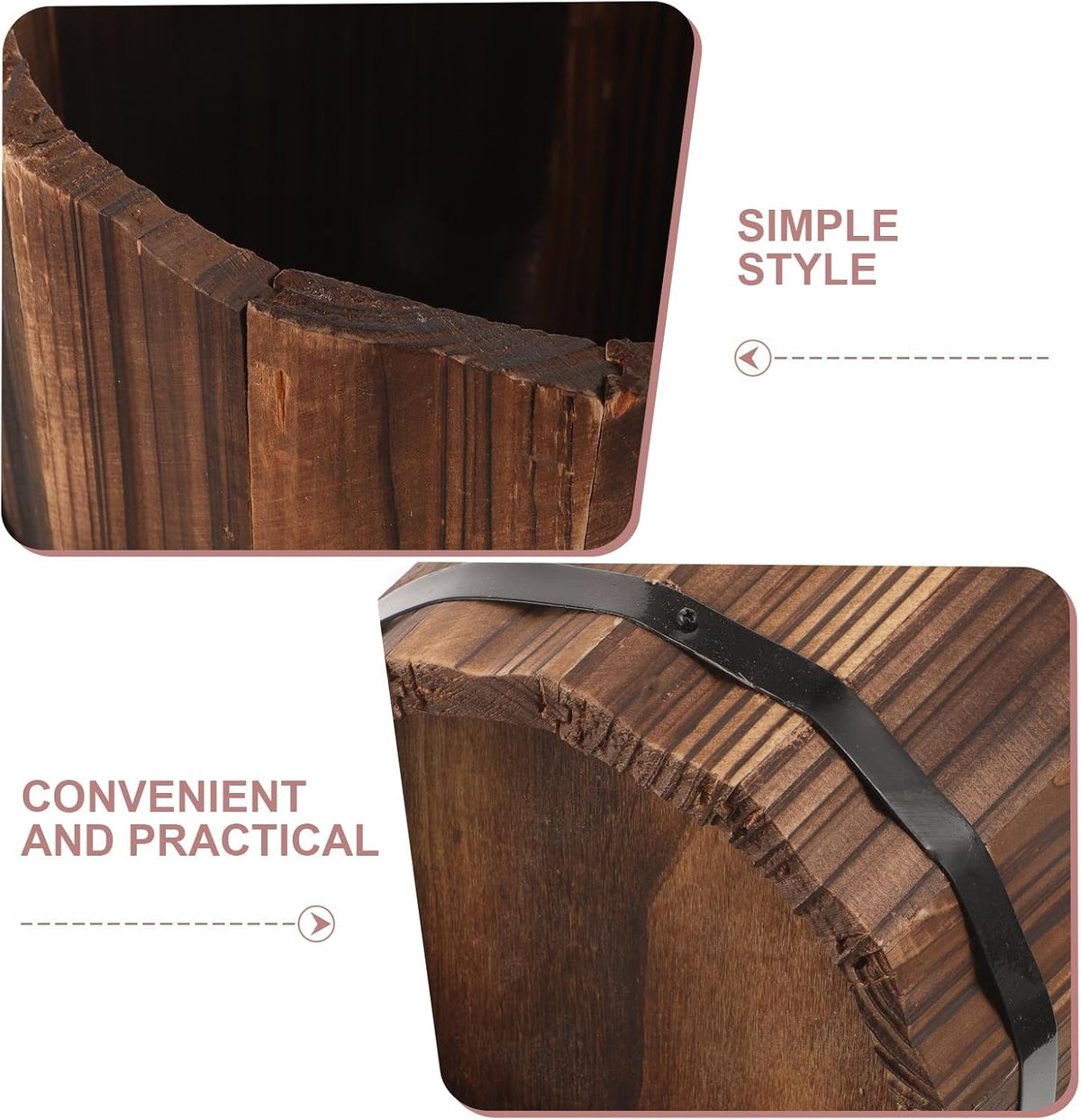 Garneck Wooden Umbrella Holder Vintage Farmhouse Umbrella Stand Rustic Umbrella Bucket Umbrella Rack for Canes Walking Sticks Home Entryway Office