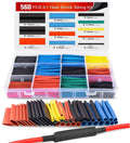 Nilight - 50005R Heat Shrink 2:1 Electric Insulation Tube Kit 45mm Flame Retardant Wrap Cable Sleeve 560pcs 5 Colors 12 Sizes with Storage Box，2 Years Warranty