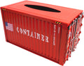 Shipping Container Tissue Box Cover – Sturdy All-Metal Construction, Fits XL US Tissue Boxes – Industrial Decor for Homes, Offices, Restaurants & Man Caves (RED)