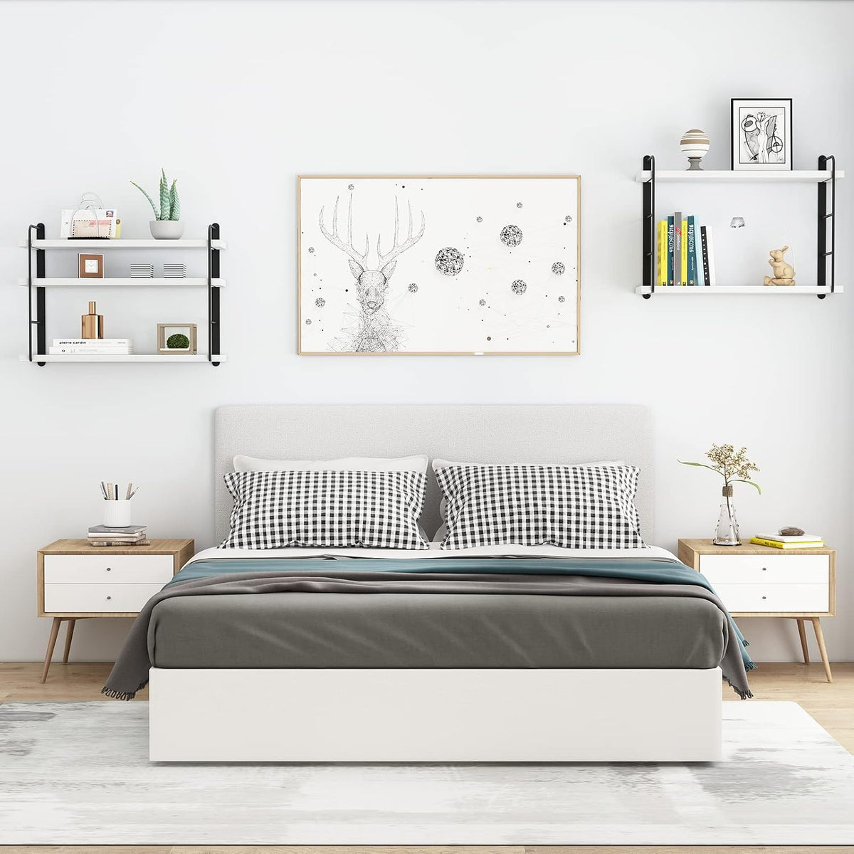MXCSE Shelves on Wall, Floating Bookshelves, Shelves for Room Wall (White)