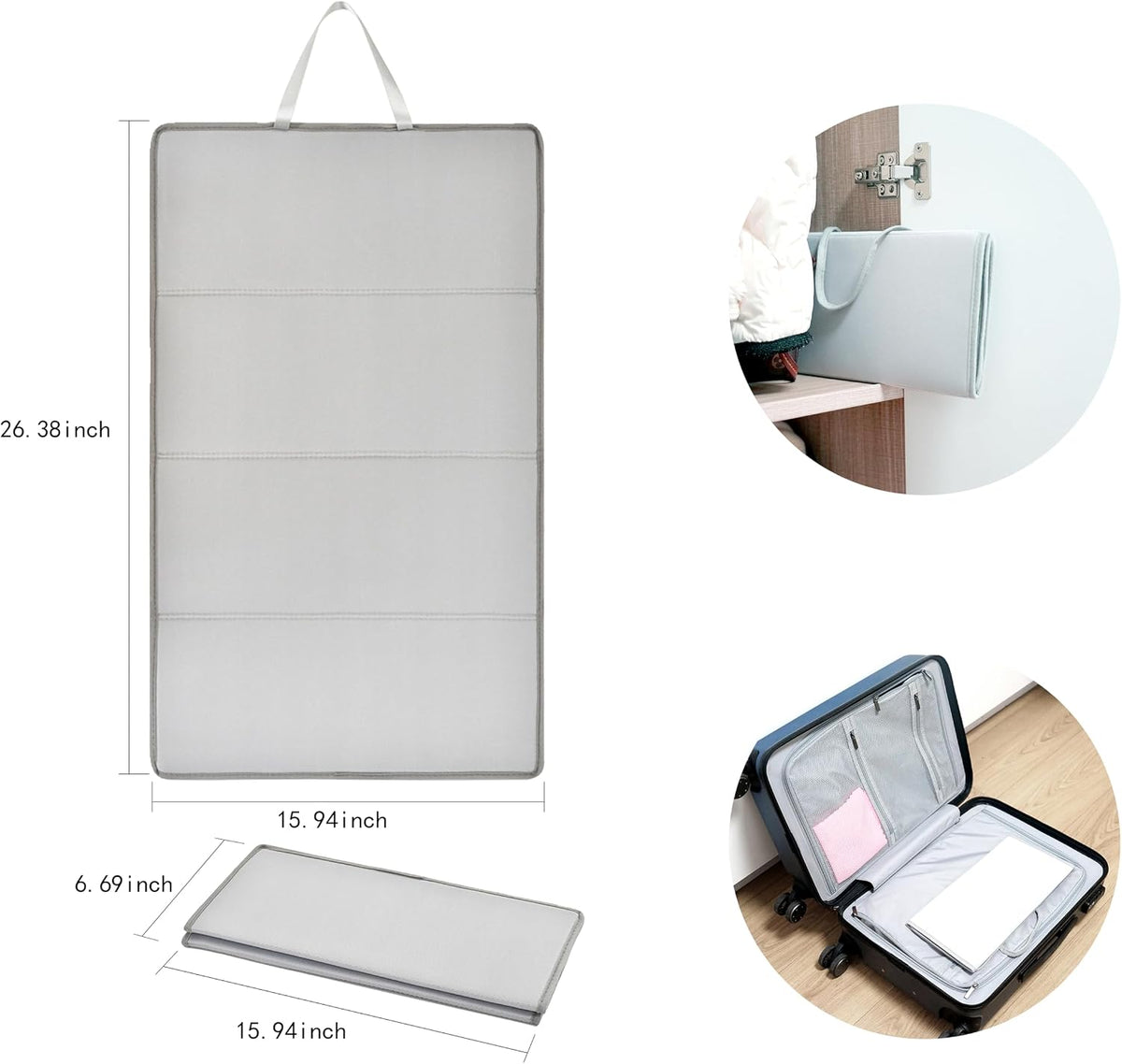 Large Ironing Mat with Mesh Pad, Foldable & Portable