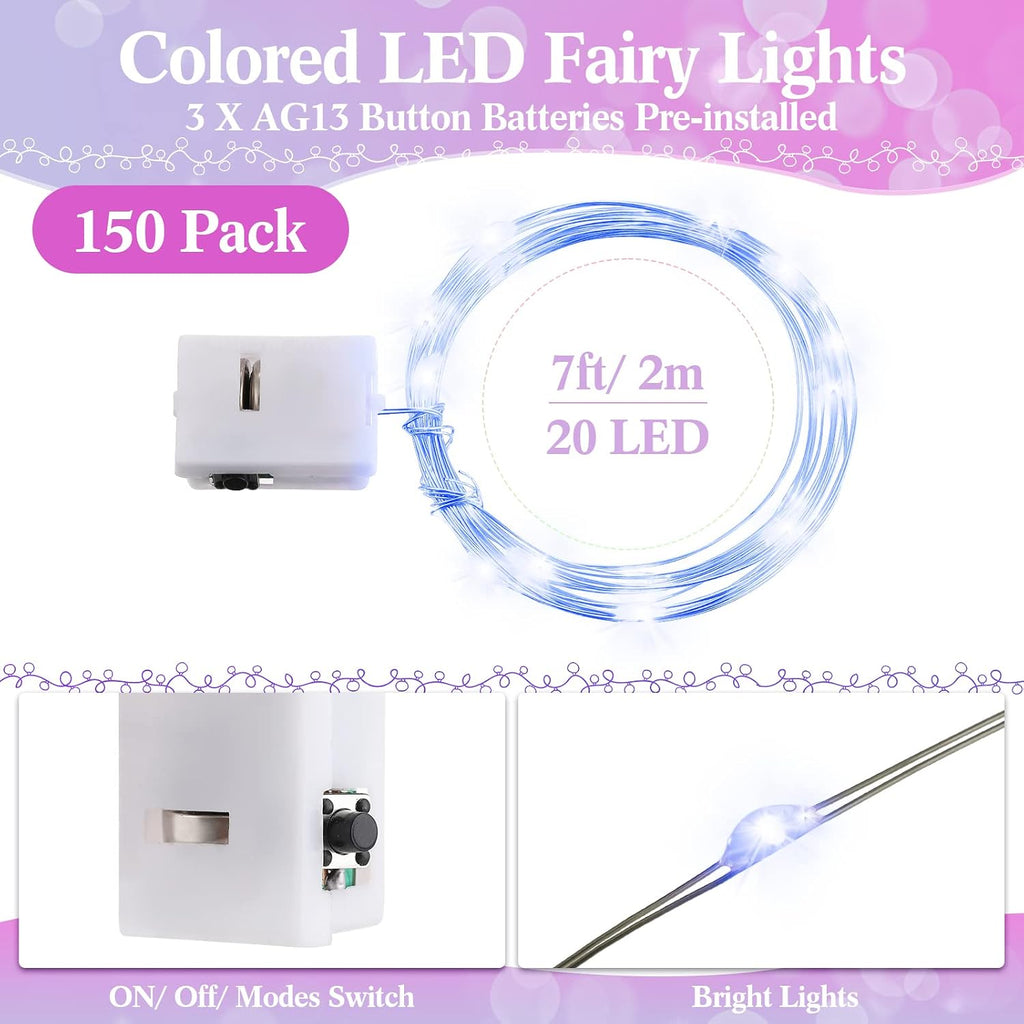 Tuanse 150 Pack LED Fairy Lights Battery Operated 3 Modes, Multi Color