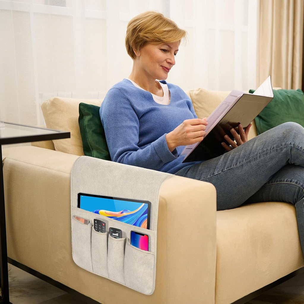 Remote Control Holder, Anti Slip Armchair Caddy Couch Caddy with 5 Pockets