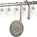 Pearlbee Nickel Shower Curtain Hooks,12pcs, Heavy Duty Rings for Shower Rod