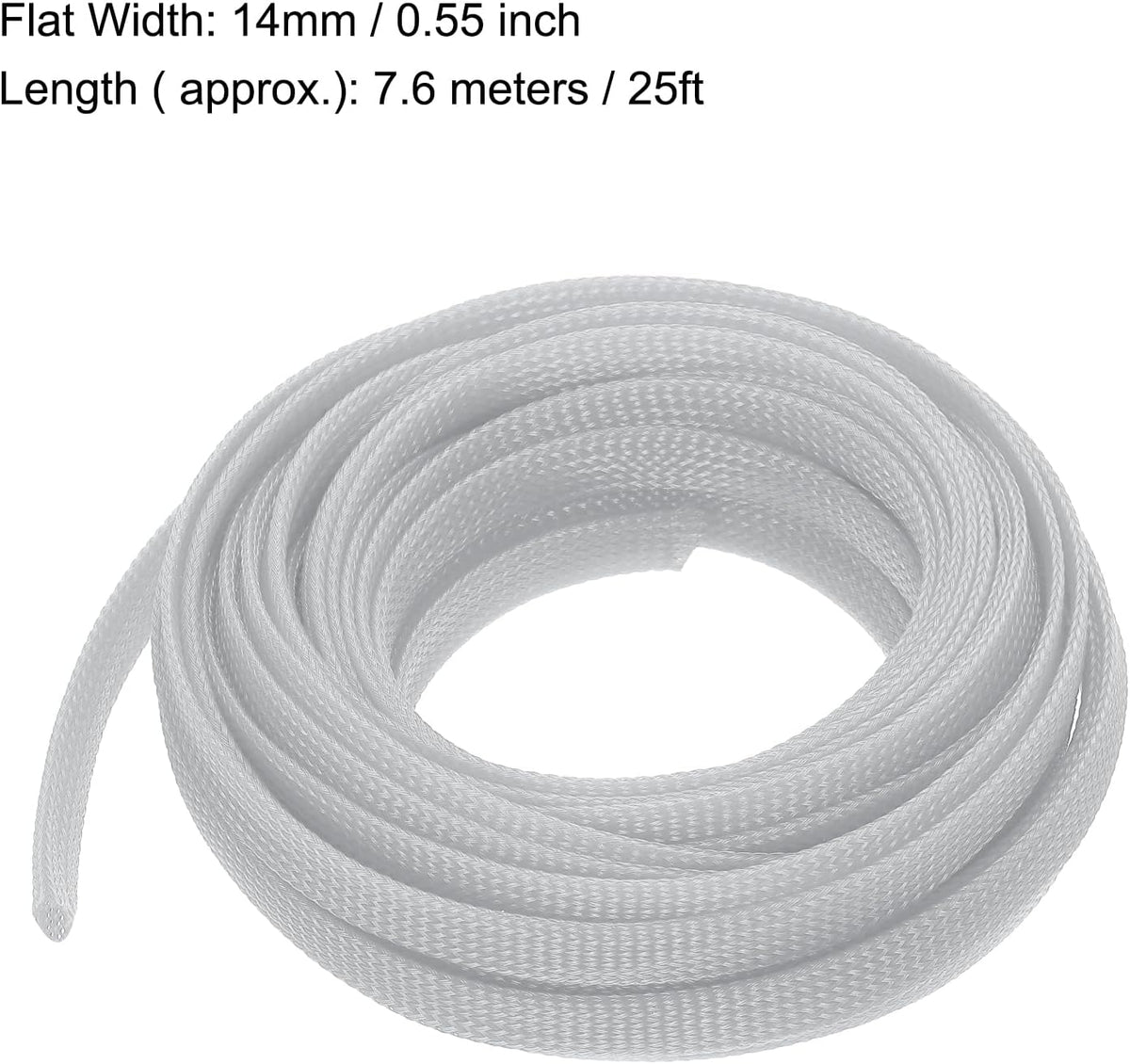 uxcell PET Expandable Sleeving 25ft 3/8" Gray Cable Management Sleeve Cord Organizer for Wrap Protect Cable