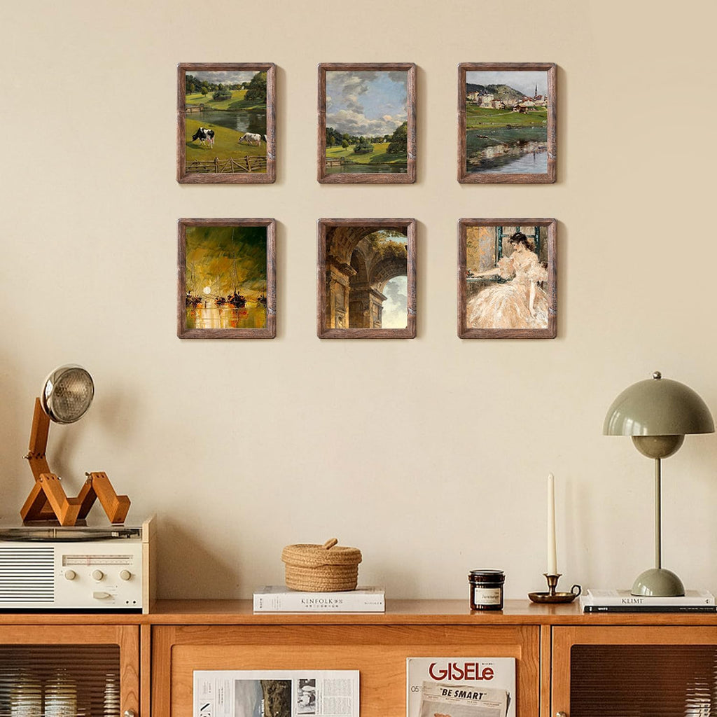 8x10 Wood Picture Frame,Rustic Barn Wood with Clear Tempered Glass