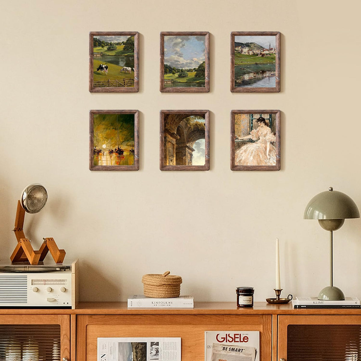 8x10 Wood Picture Frame,Rustic Barn Wood with Clear Tempered Glass